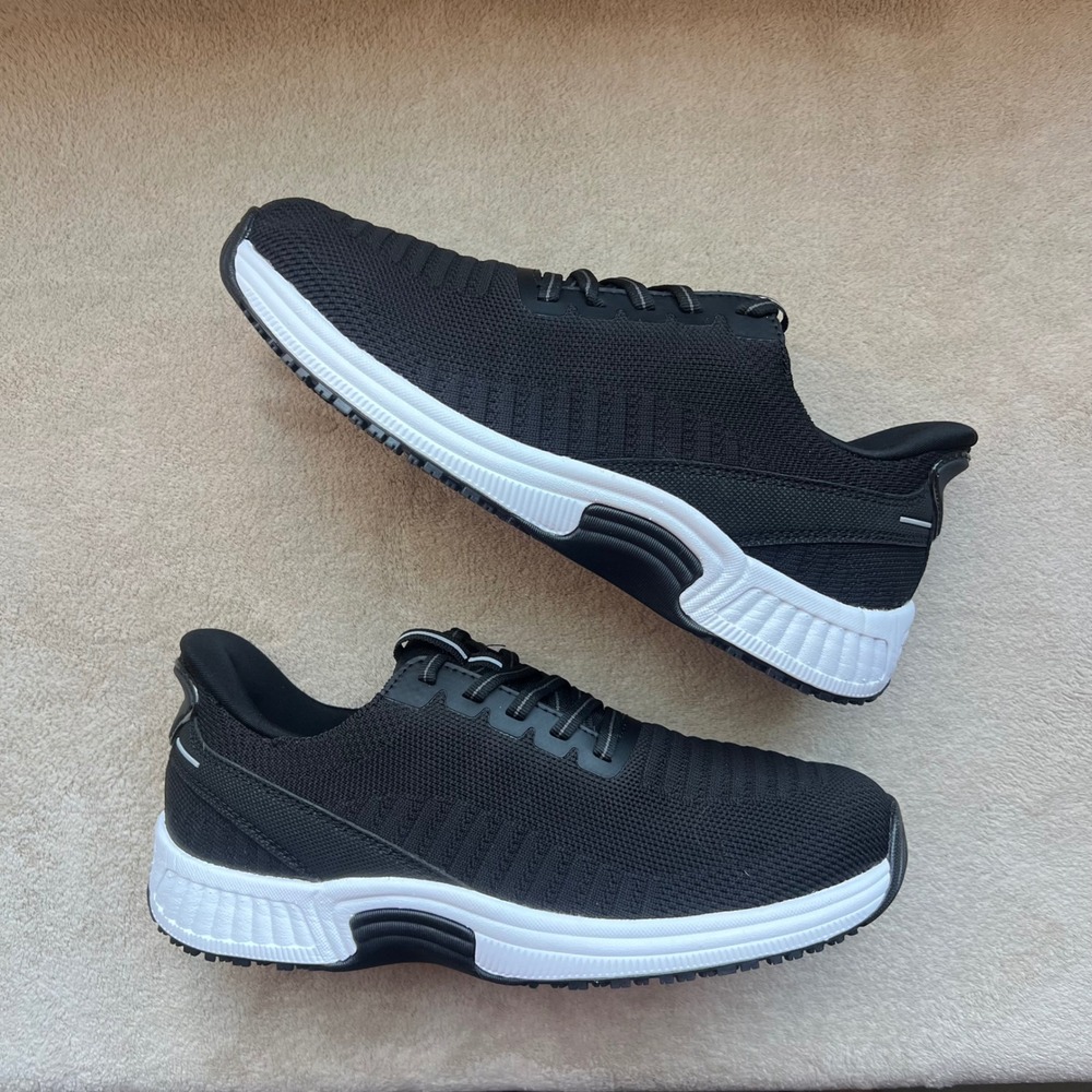 Orthofeet Coral 80011 Women 8 M Black Stretch Knit Athletic Walking Shoe Sneaker